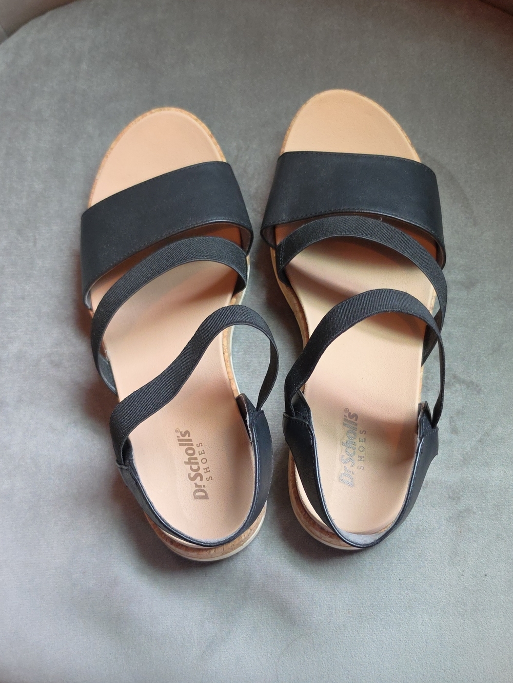 Dr. Scholl's Black Elastic Strap Sandals
